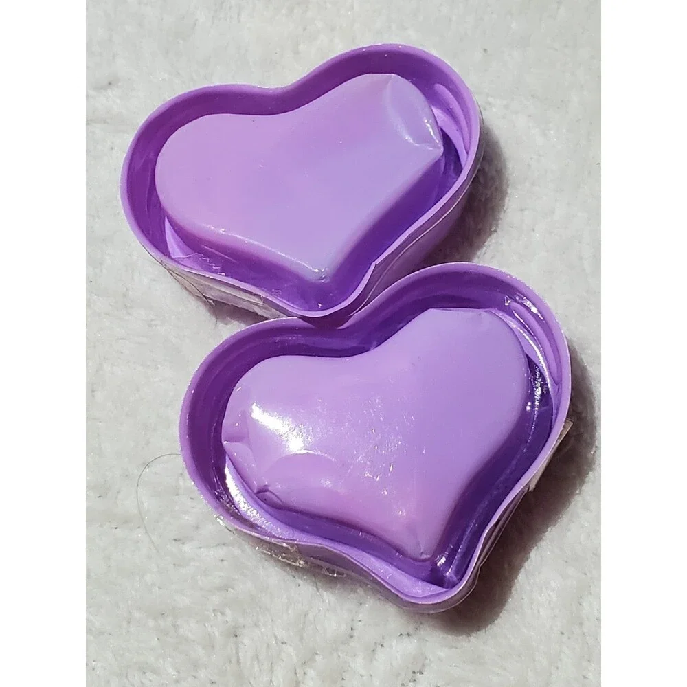 2 pc Heart Shape Plastic Cute Purple Beads Rubber Bands Set
